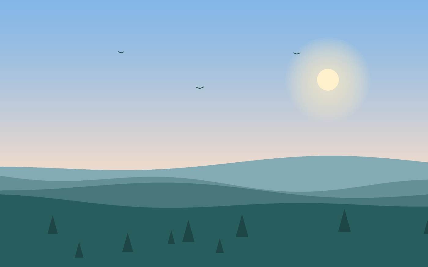Ilustração de uma paisagem
