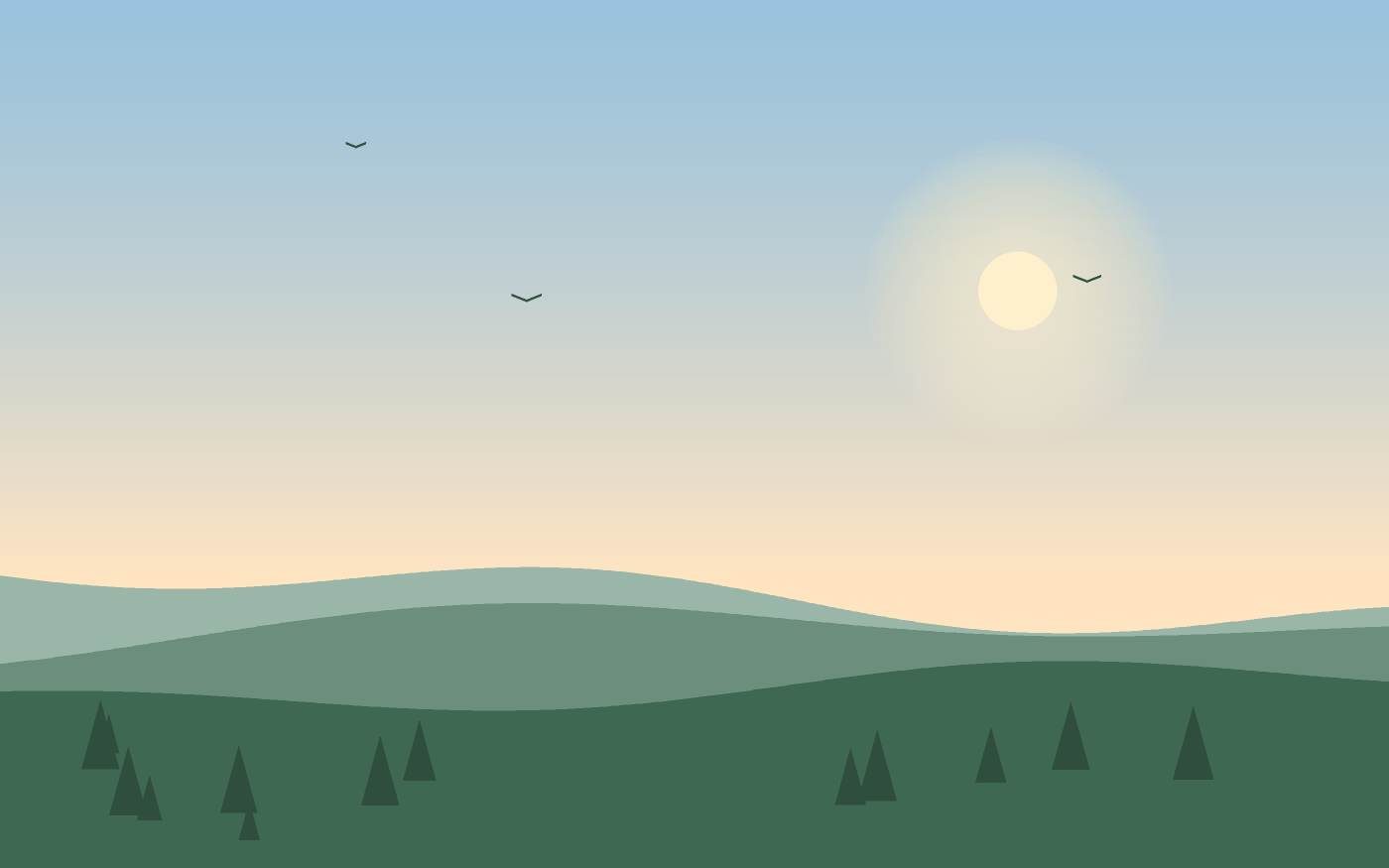 Ilustração de uma paisagem